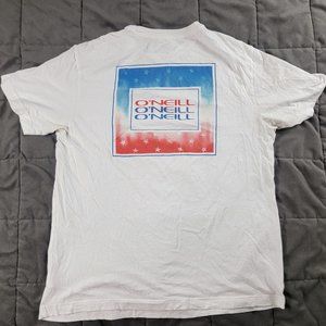 O'Neill Burst Mens Large White Short Sleeve Tee Standard Fit Casual Lightweight